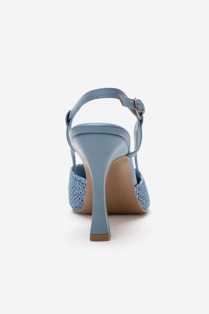 LEVIA - Blue Straw-Textured Accessory Stiletto Pump (Women)