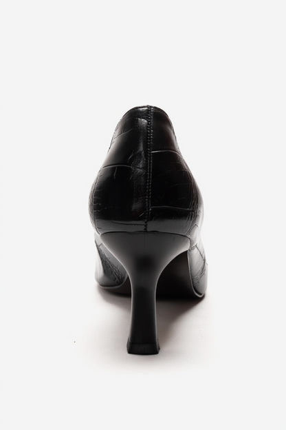 Arel - Genuine Leather Black Stiletto Heel (Women)