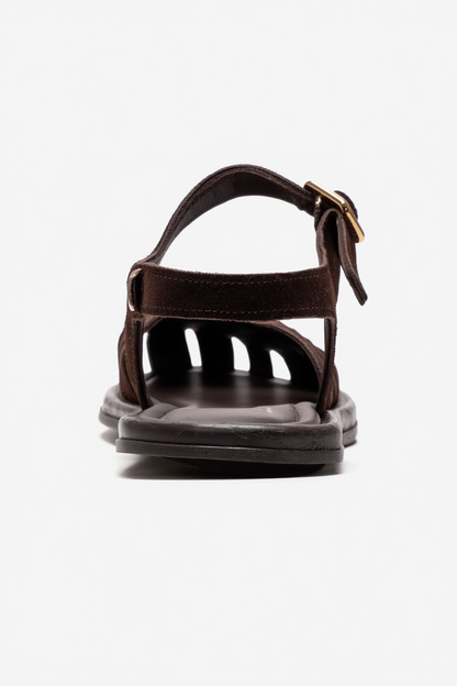CHIELA - Brown Genuine Leather Ankle Strap Sandal (Women)