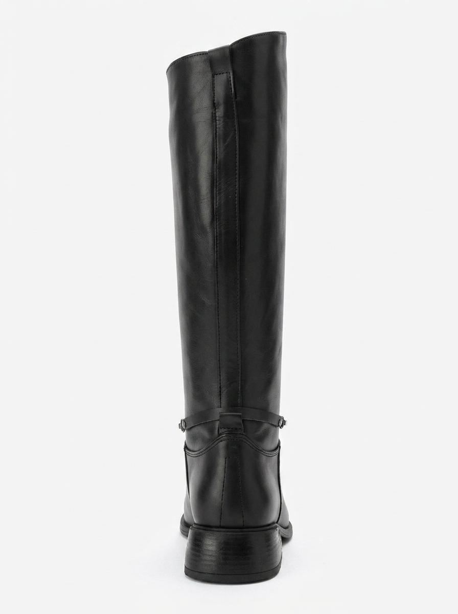 Ansel - Bota de montar de cuero negro (Mujer)