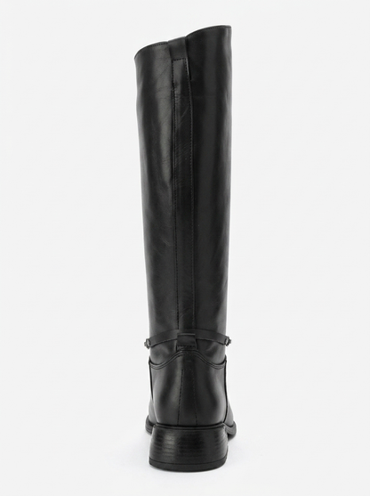 Ansel - Bota de montar de cuero negro (Mujer)