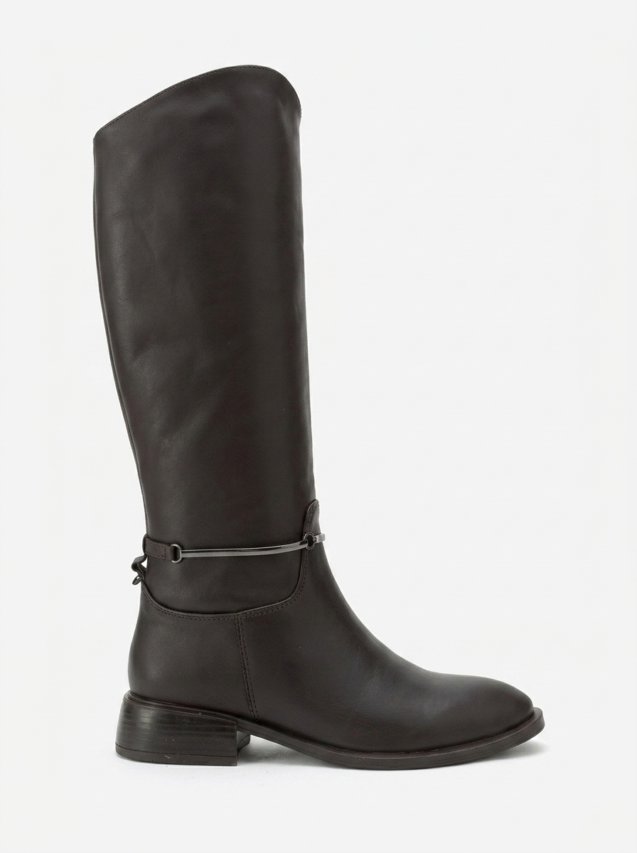 Ansel - Bota de montar de cuero marrón (Mujer)