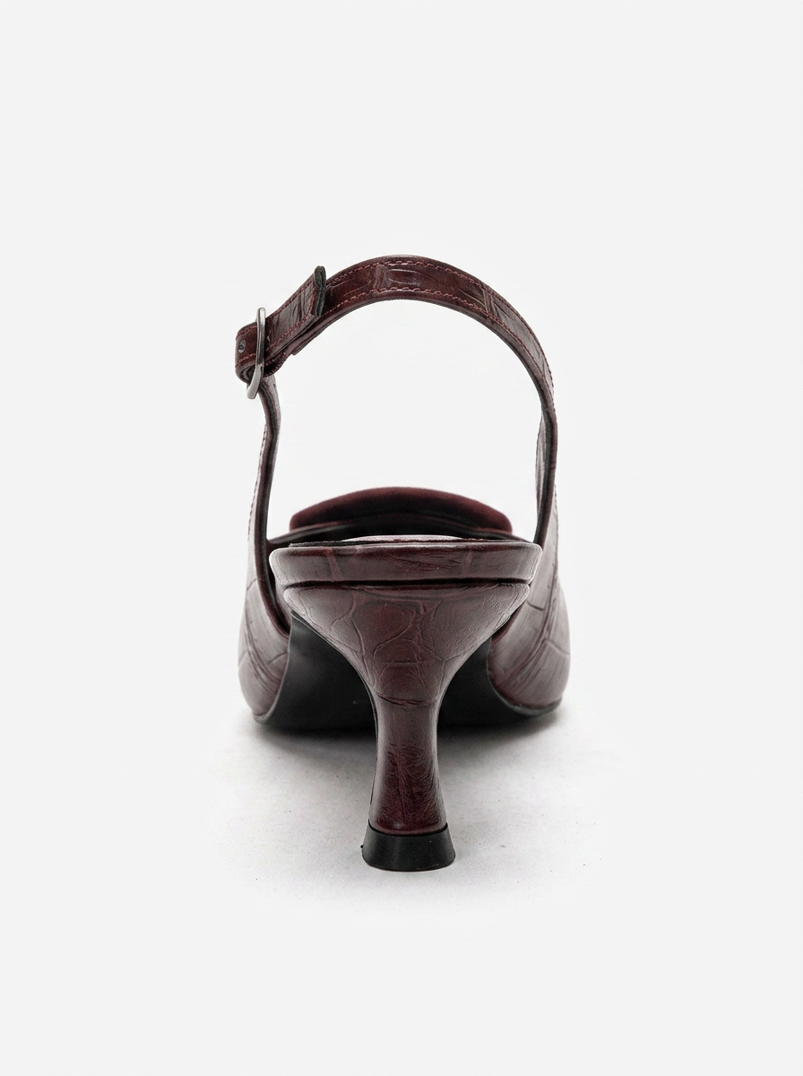 DUBLIN - Burgundy Printed Buckle Stiletto Pump (Women)