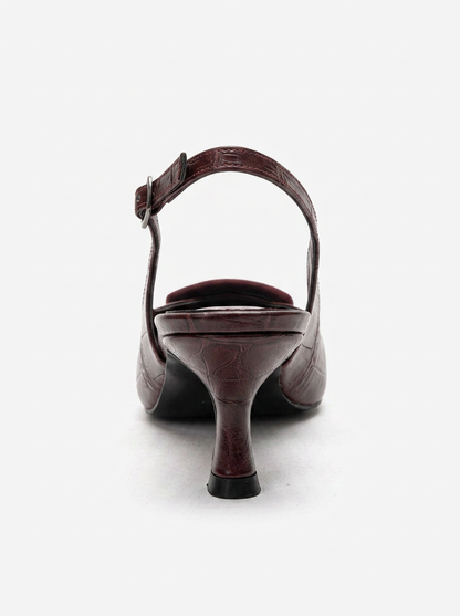 DUBLIN - Burgundy Printed Buckle Stiletto Pump (Women)