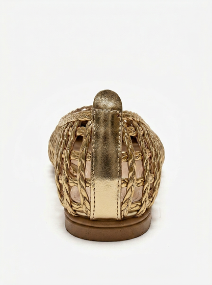 ELVARIS - Gold Woven Ballet Flat (Women)