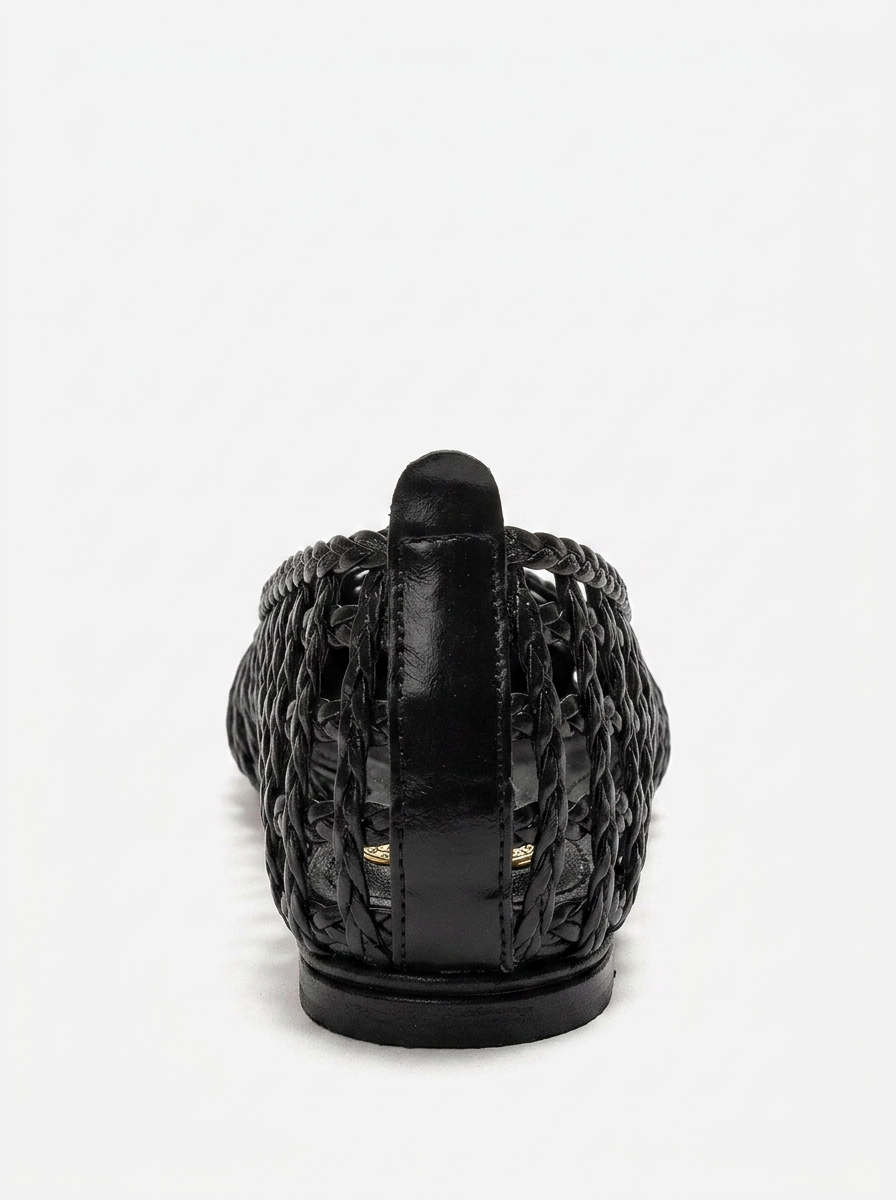 ELVARIS - Black Woven Ballet Flat (Women)