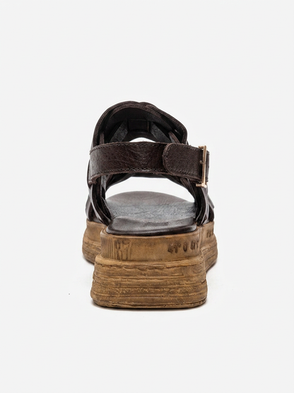 ELVORO - Brown Genuine Leather Sandal (Women)