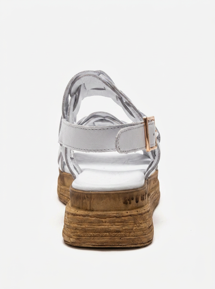 ELVORO - White Genuine Leather Sandal (Women)