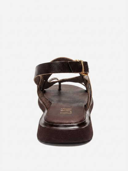 FABIANA - Brown Genuine Leather Thong Sandal (Women)