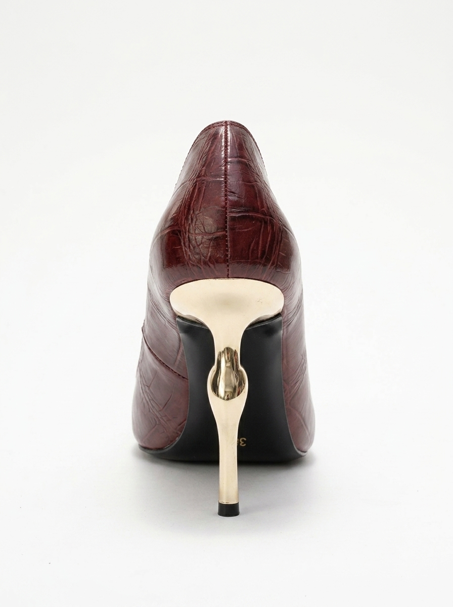 Hudson - Zapato de tacón con punta y estampado burdeos (Mujer)