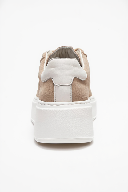 Gueno - Zapatilla de piel genuina beige (mujer)