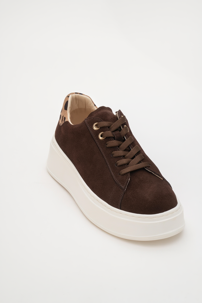 Gueno - Zapatillas de cuero genuino marrones (Mujer)