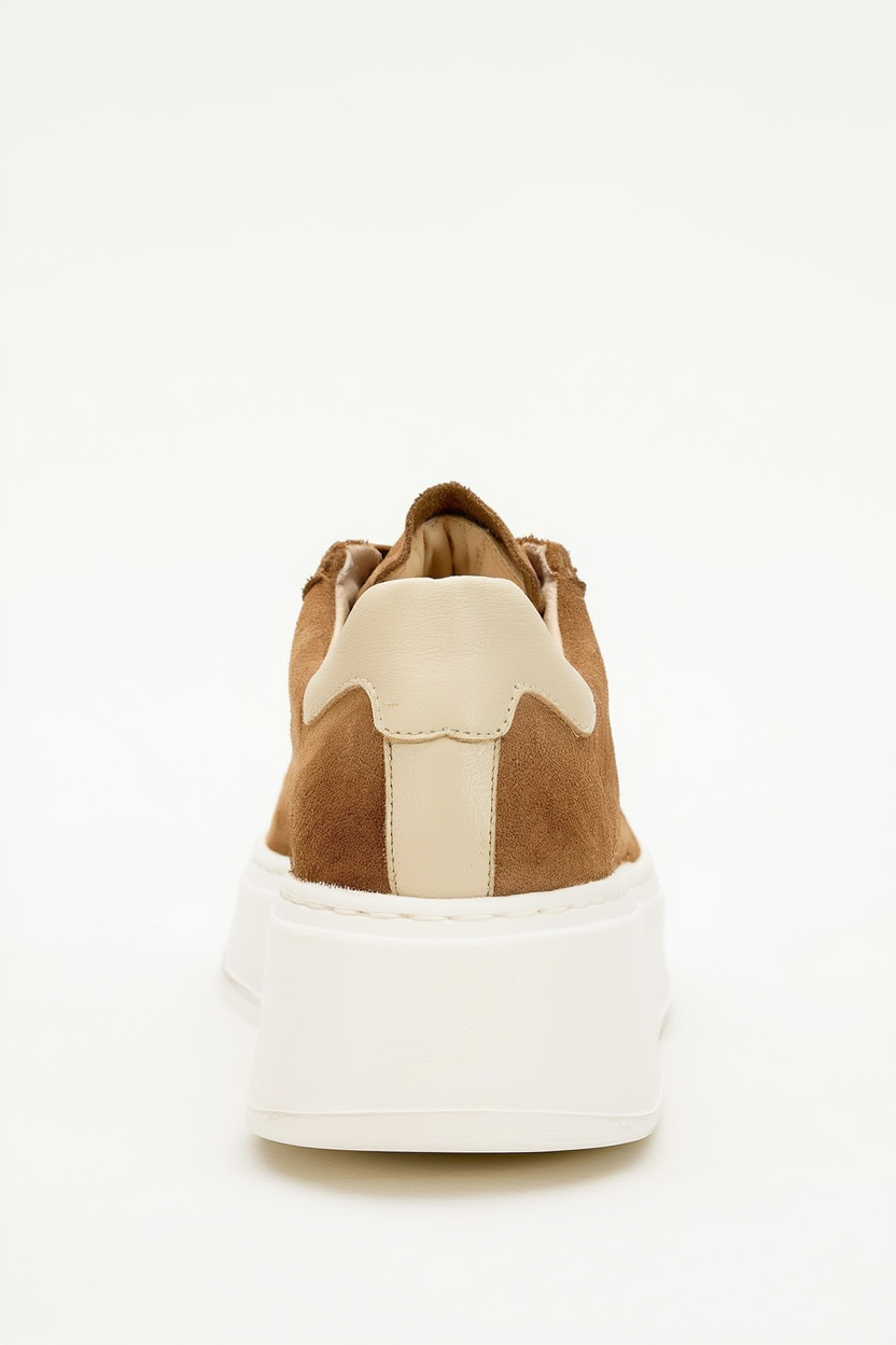 Gueno - Zapatilla de piel auténtica color topo (Mujer)