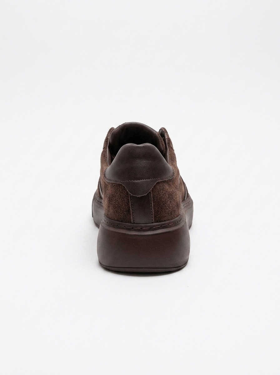 IVARA - Zapatilla de piel genuina de ante marrón para el día a día (mujer)
