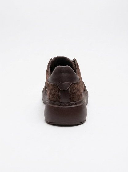 IVARA - Zapatilla de piel genuina de ante marrón para el día a día (mujer)