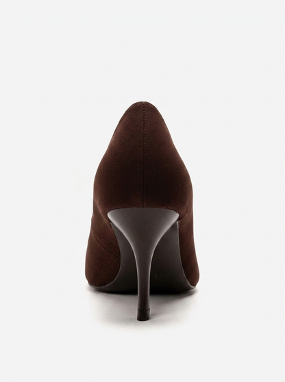 Kendra - Genuine Leather Brown Stiletto Heel (Women)