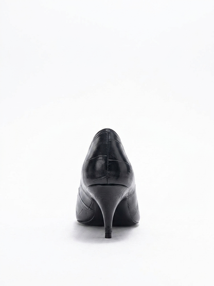 Marcus - Zapato de tacón con punta estampado en negro (mujer)