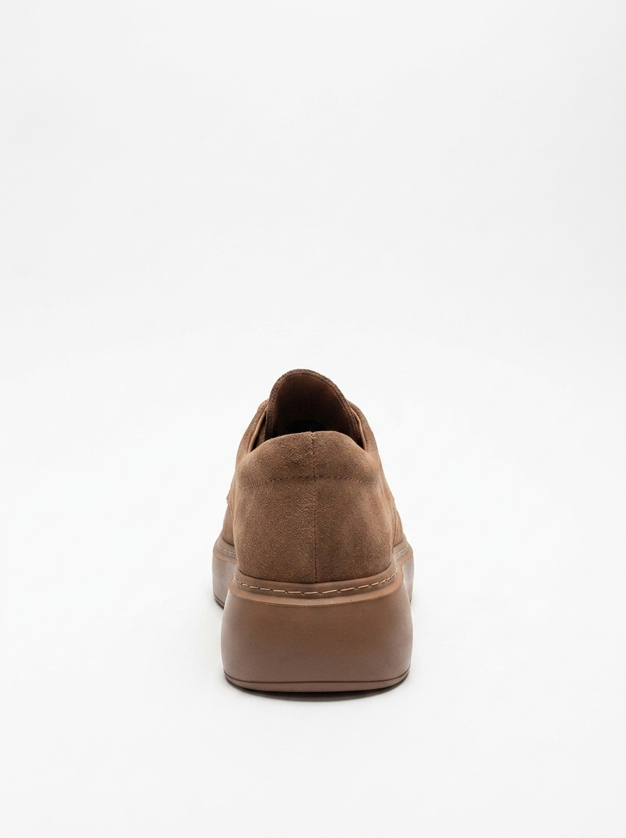 MAREON - Taupe Genuine Leather Lace-Up Daily Shoe (Women)