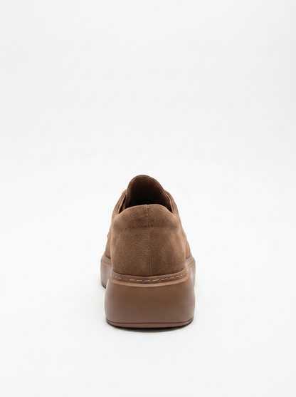 MAREON - Taupe Genuine Leather Lace-Up Daily Shoe (Women)