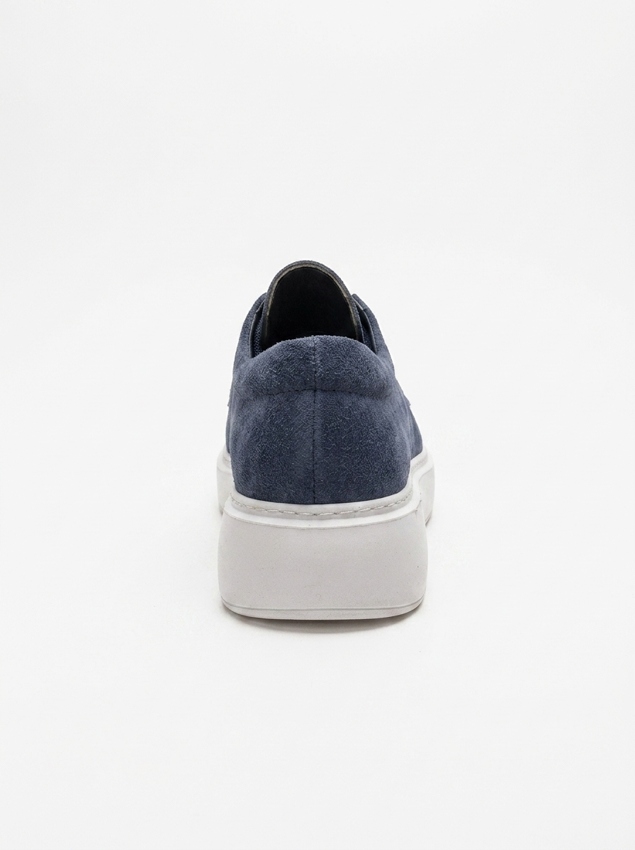 MAREON - Denim Blue Genuine Leather Lace-Up Daily Shoe (Women)