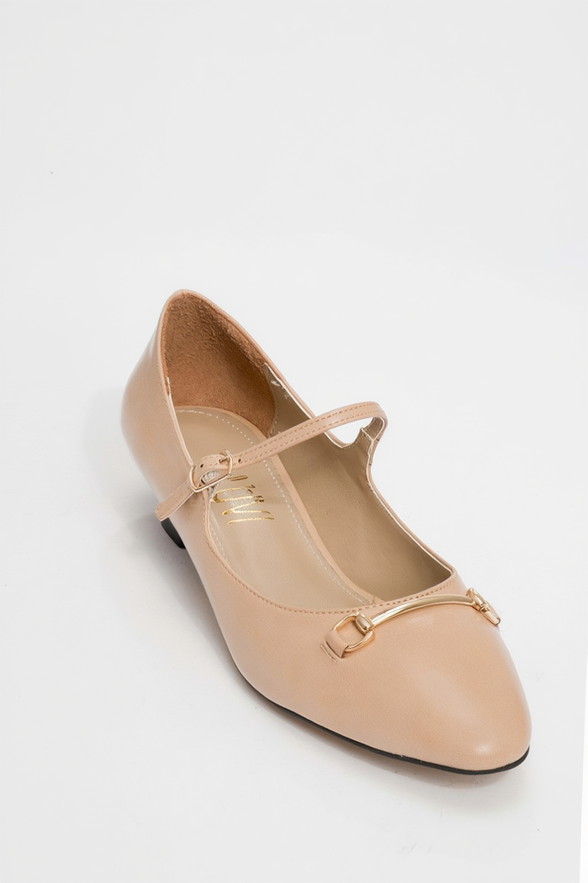 Ojen - Zapato de tacón bajo beige (Mujer)