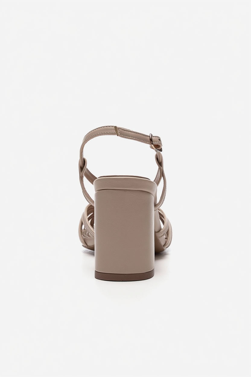 WILDA - Beige Block Heel Shoe (Women)