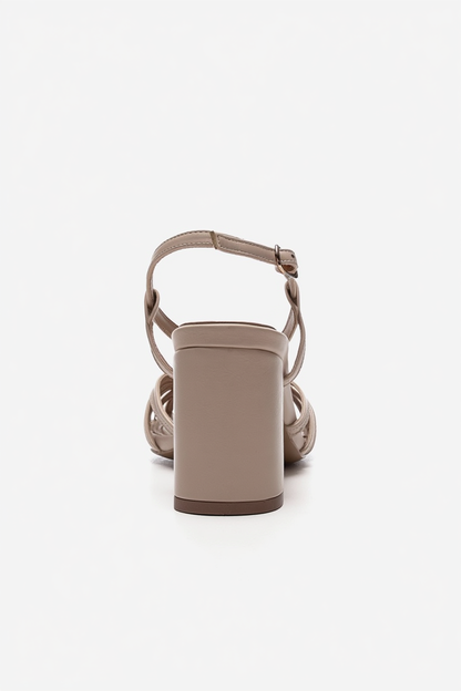 WILDA - Beige Block Heel Shoe (Women)