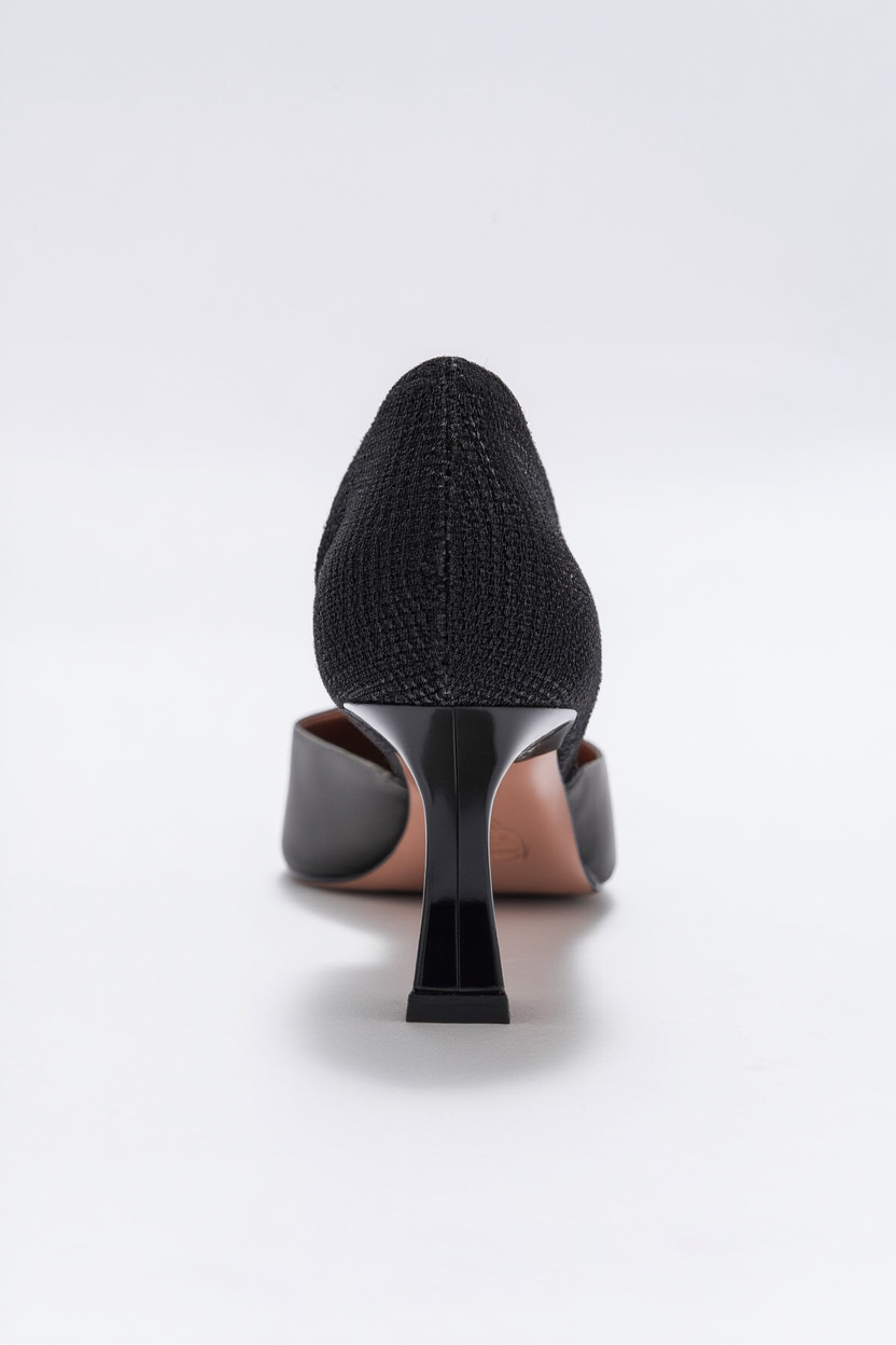 Zapatos de tacón en punta con purpurina negra Vera (Mujer)