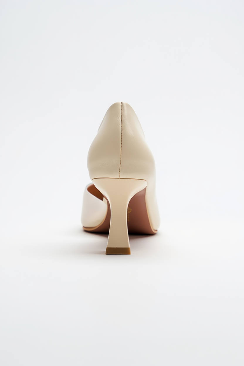 Zapatos de tacón en punta con purpurina Vera Cream (Mujer)