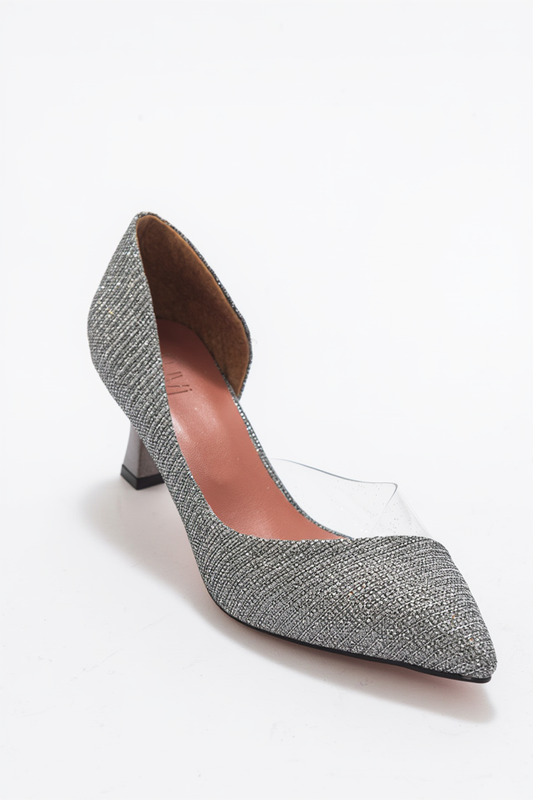 Zapatos de tacón en punta con purpurina Vera Platinum (Mujer)