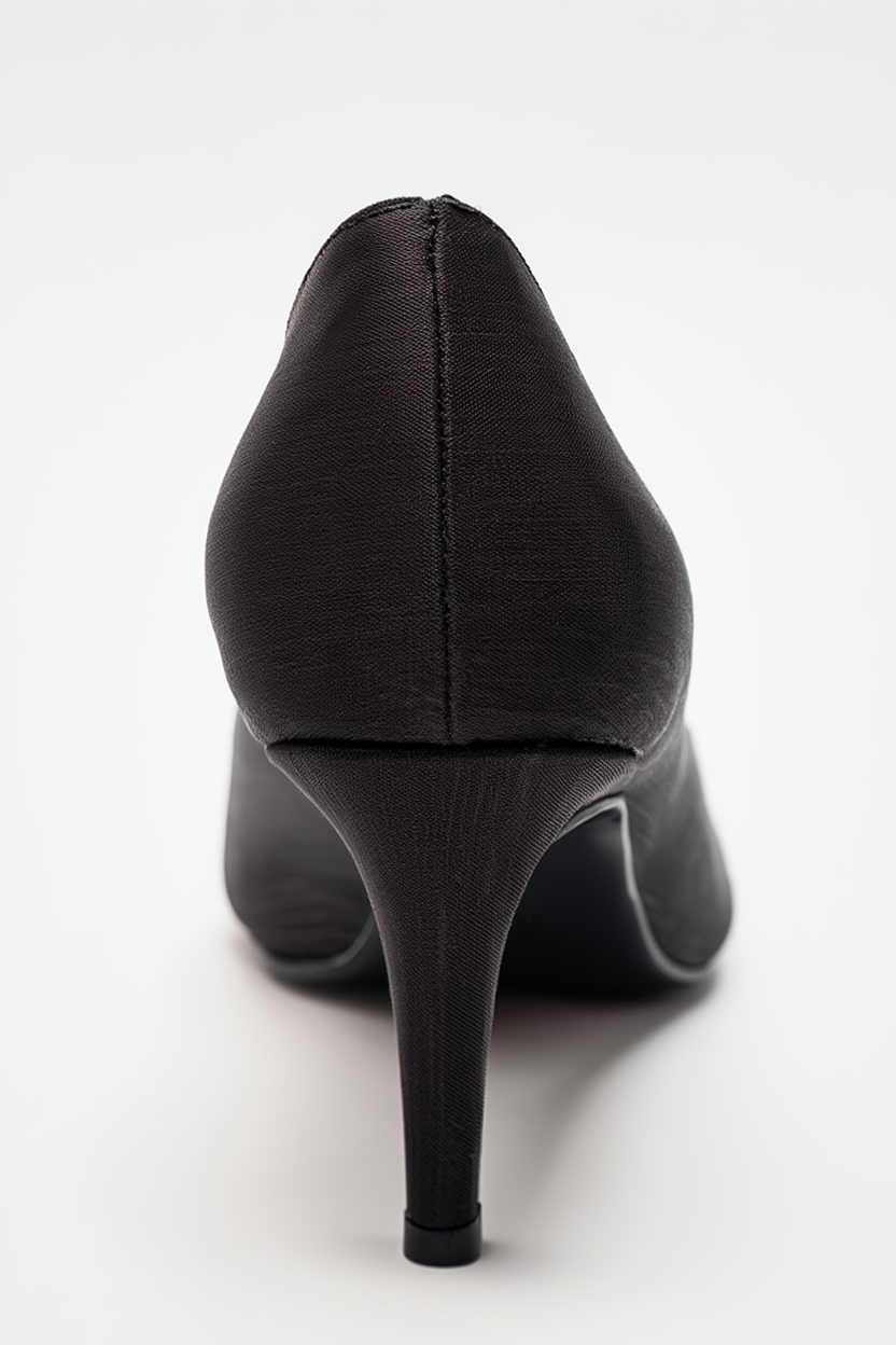 VELMIRA - Black Satin Stiletto Pump (Women)