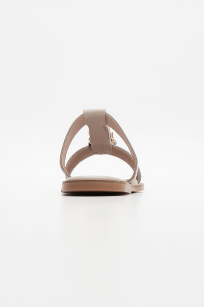 Sveta - Sandalia de piel color beige claro con hebilla (Mujer)