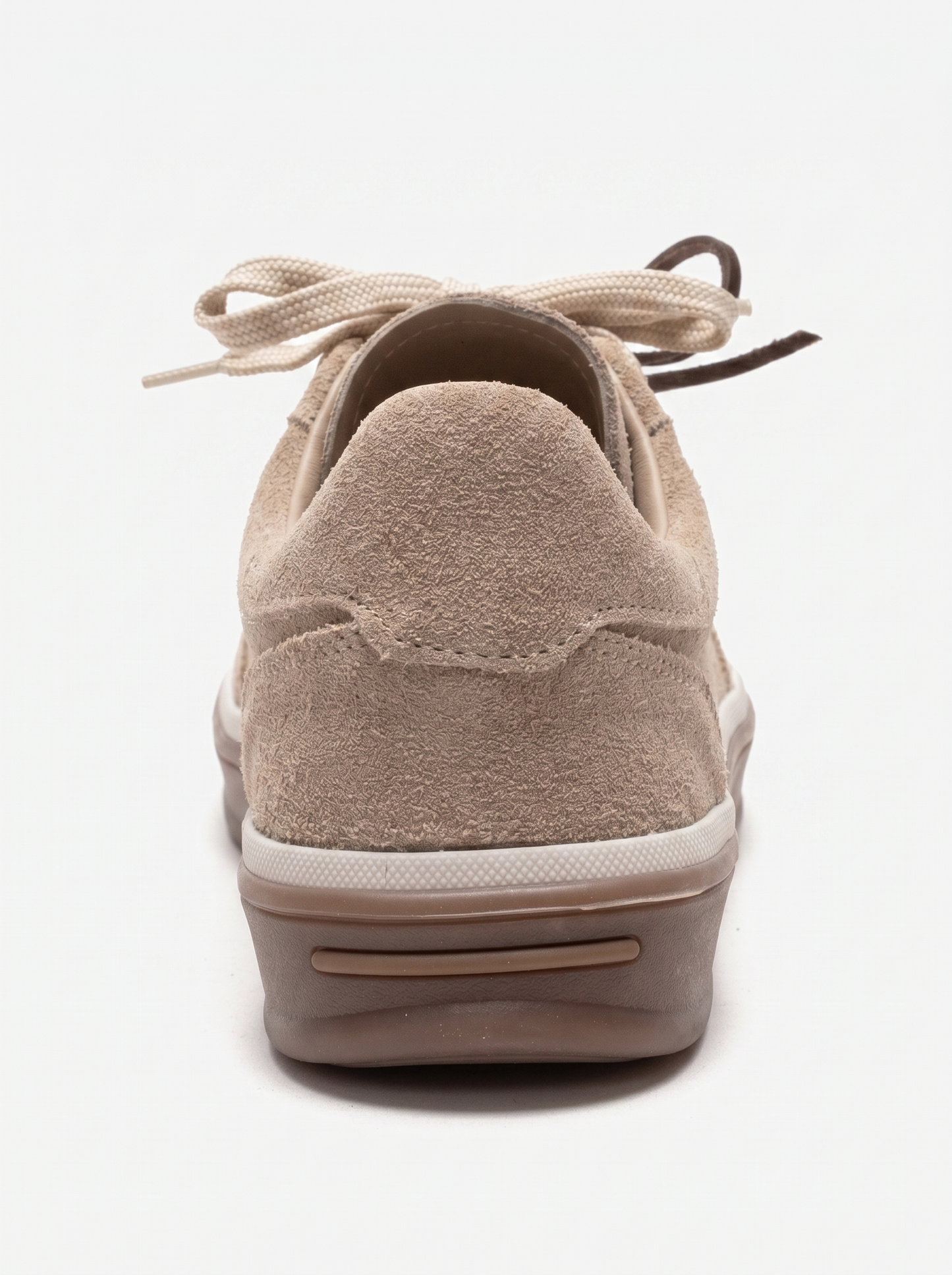 MELLE - Zapatilla Informal de Piel de Ante Genuina Beige (Mujer)
