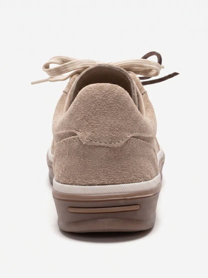 MELLE - Zapatilla Informal de Piel de Ante Genuina Beige (Mujer)