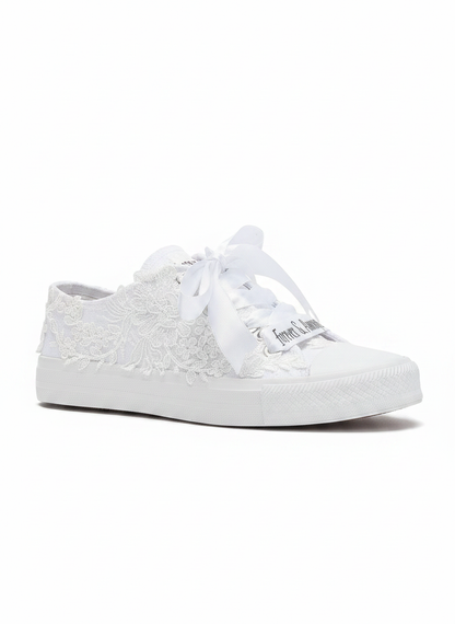 Belle - Converse blancas bajas de boda