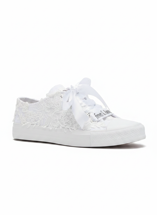 Belle - Converse blancas bajas de boda