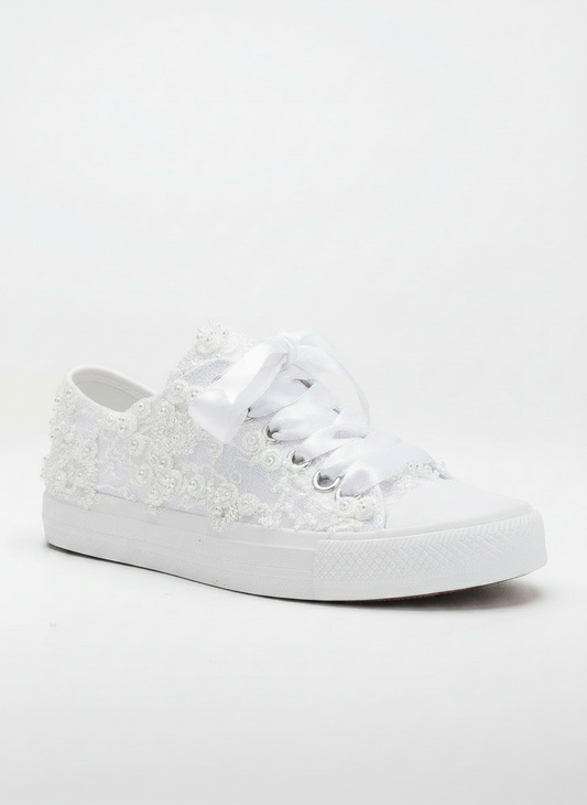 Bailey - Converse blancas de boda bajas