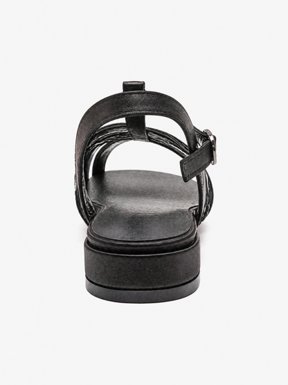Lavina Black Satin - Back View AI 4K