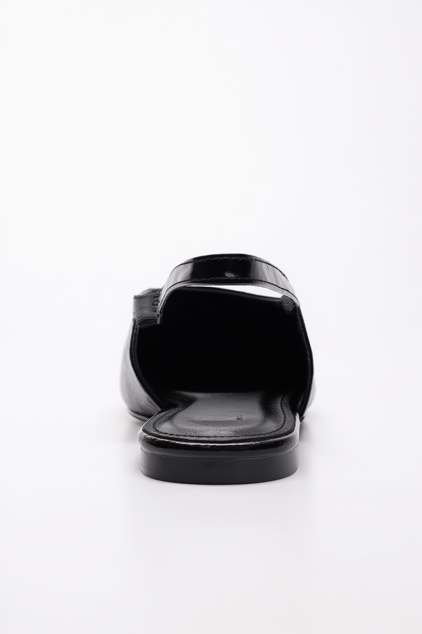 SERINA - Black Genuine Leather Sandal (Women)