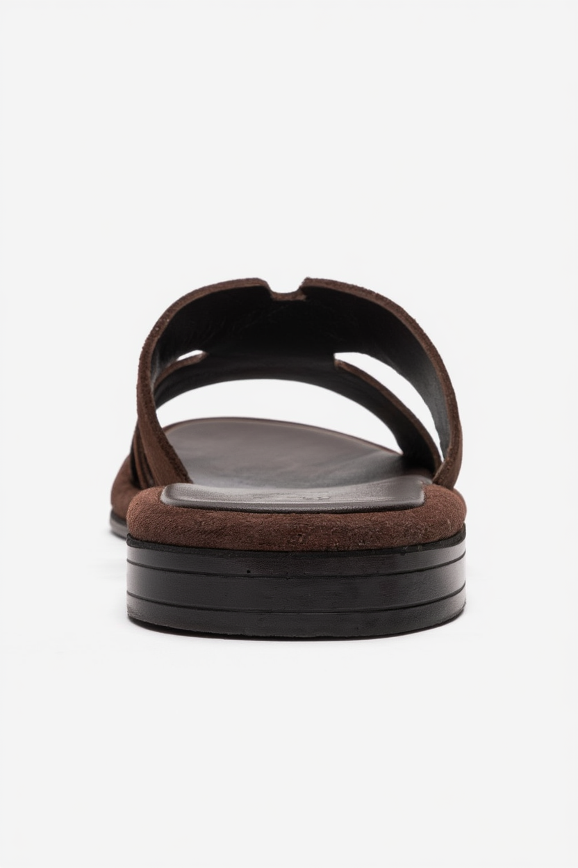 BRIO - Brown Genuine Leather Slide (Women)