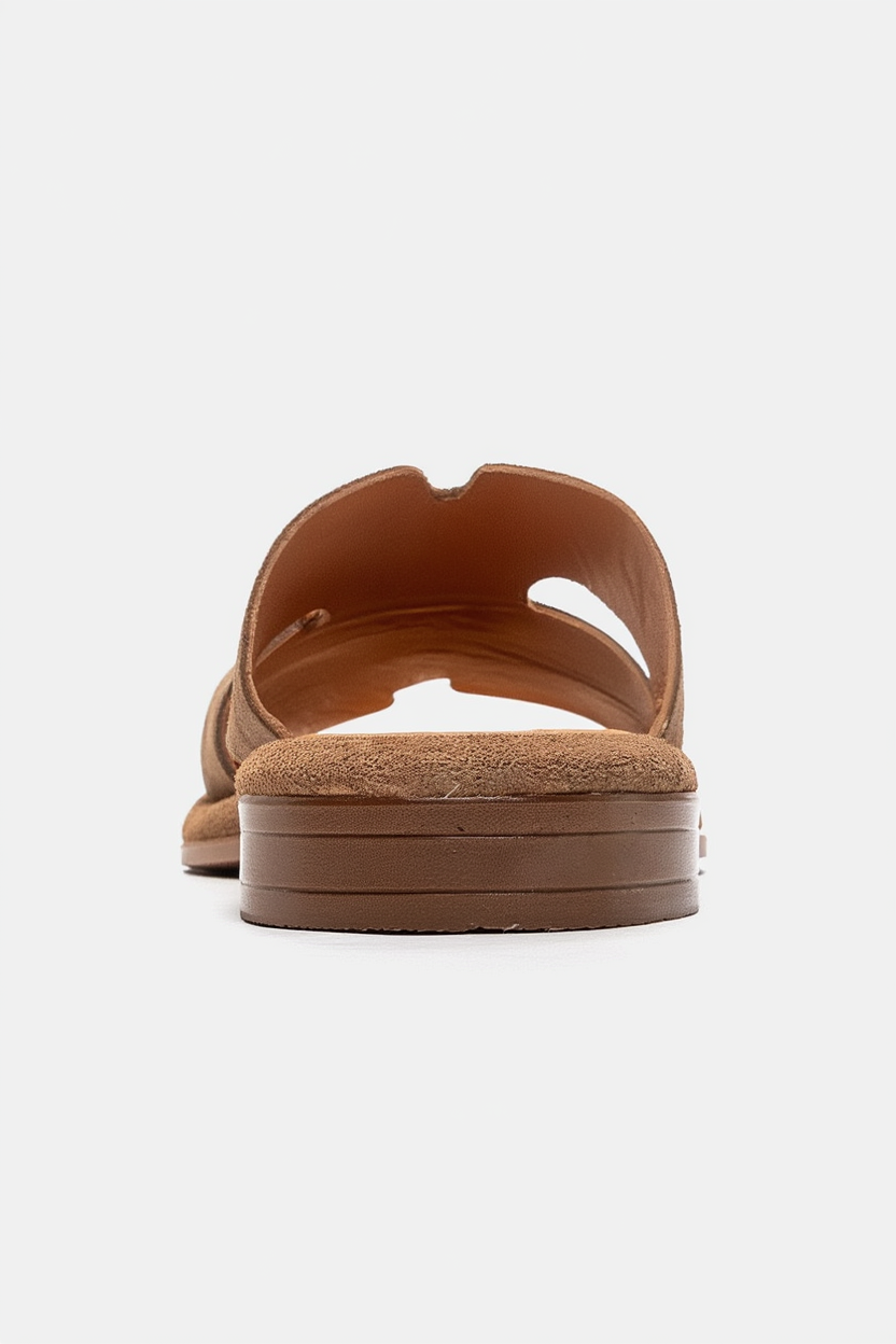 BRIO - Camel Genuine Leather Slide (Women)