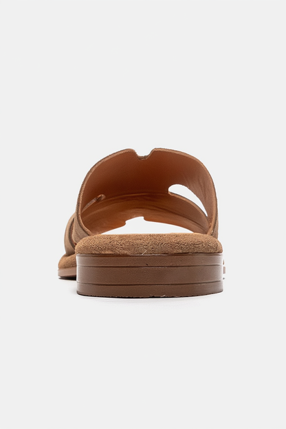 BRIO - Camel Genuine Leather Slide (Women)