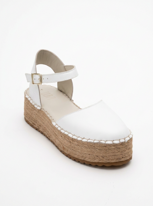 Viba - Alpargatas de cuero blanco (Mujer)