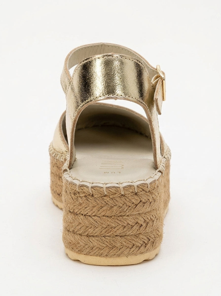 Viba - Alpargatas de cuero dorado (mujer)