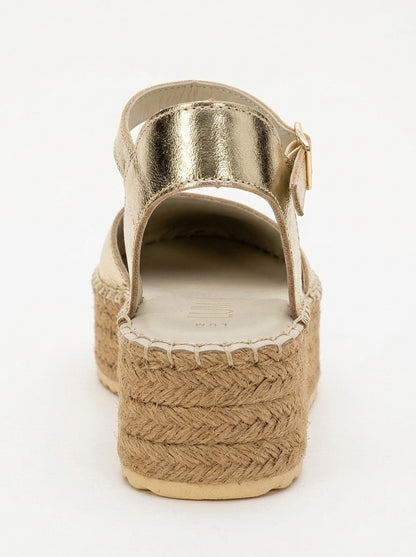 Viba - Alpargatas de cuero dorado (mujer)