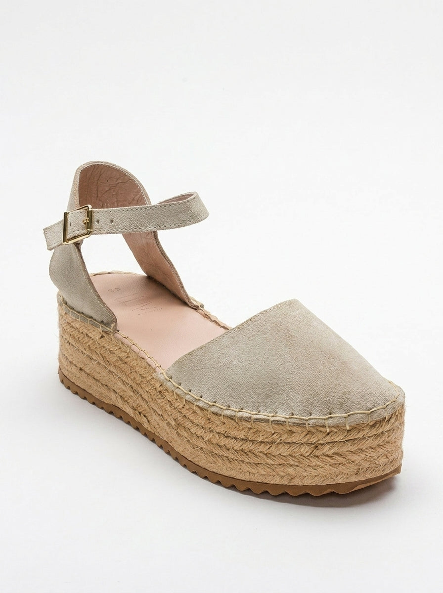 Viba - Alpargatas de cuero de ante beige (Mujer)