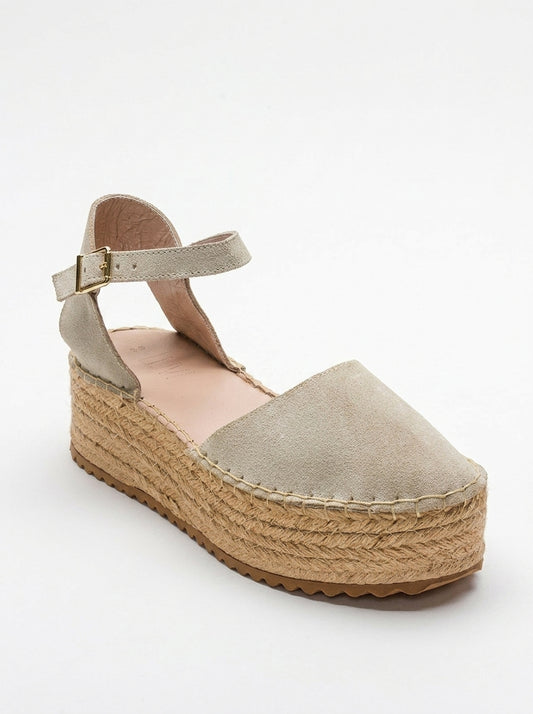 Viba - Alpargatas de cuero de ante beige (Mujer)
