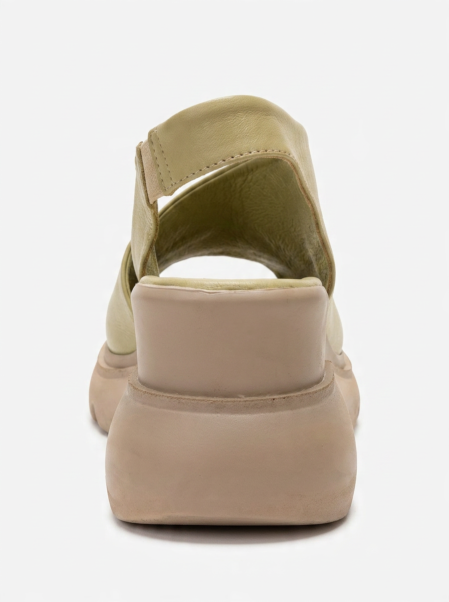 Agusto - Green Leather Platform Sandal (Women)