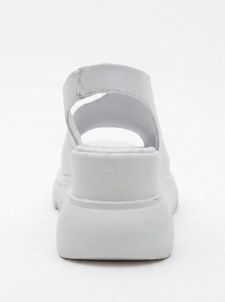 Agusto - White Leather Platform Sandal (Women)