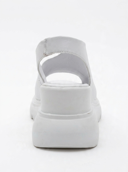 Agusto - White Leather Platform Sandal (Women)